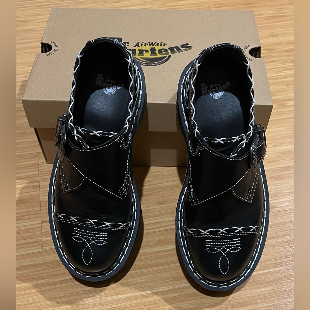 Dr martens MONK GOTHIC AMERICANA LEATHER PLATFORM SHOES - Picture 5 of 8